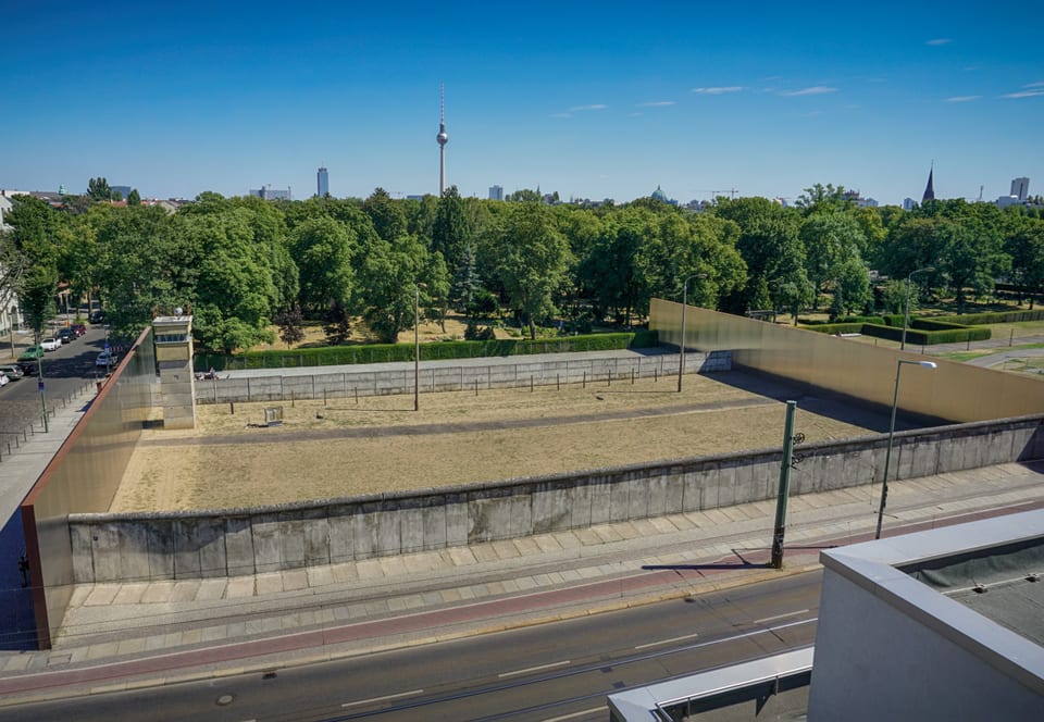 Berlin Wall Memorial remains at Bernauer Strasse.
