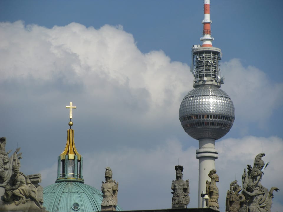 Berlin TV Tower rising above central Berlin.
