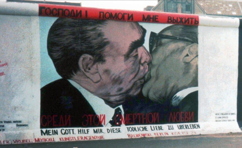 A painted section of the East Side Gallery in Berlin.