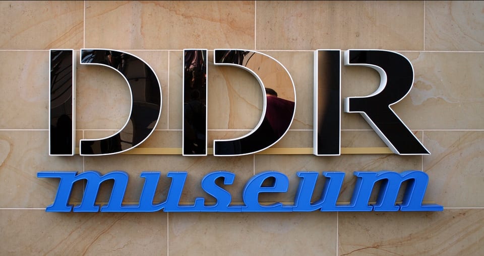 The DDR Museum sign in Berlin.